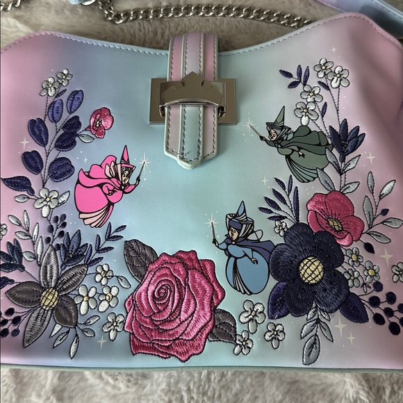 NWOT Loungefly Disney Sleeping Beauty 65th Anniversary Floral Crossbody Bag - Picture 2 of 11